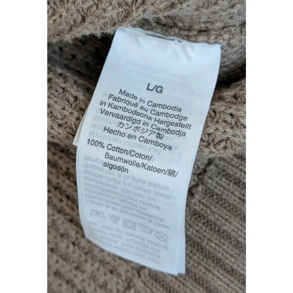 J. Crew Factory Men's Cotton Waffle Knit Tan 1/4 Zip Sweater Size Large - Picture 7 of 9